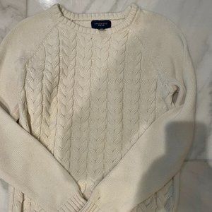 Land's End Drifter Crew Neck Ivory Sweater Size Small